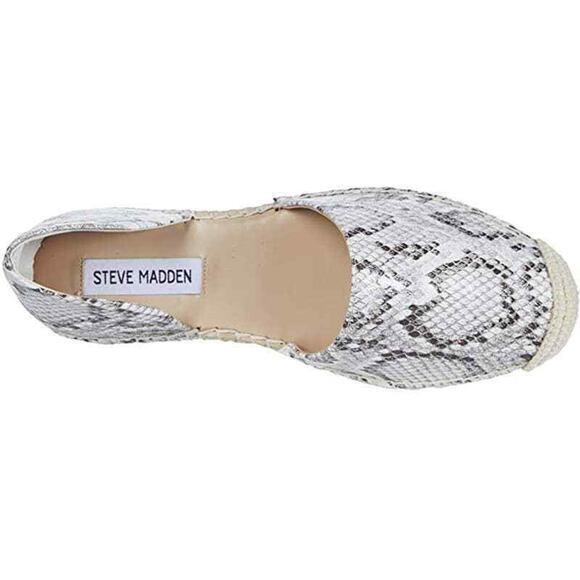 NEW Steve‎ Madden Espadrille Slip On Flats Size 8.5 Snake Python Print Raffia - Picture 8 of 10